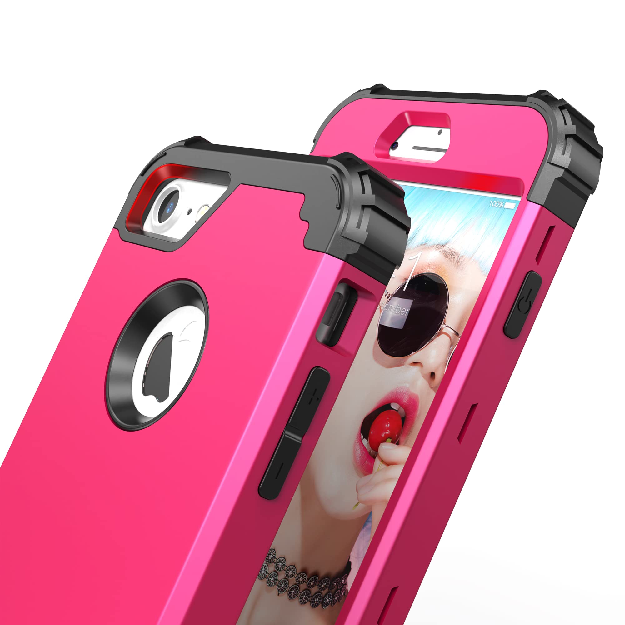 Idweel Iphone 8 Case With Tempered Glass Screen Protector, Iphone 7 Case, 3 In 1 Shock Absorption Durable Heavy Duty Hard Pc Cov