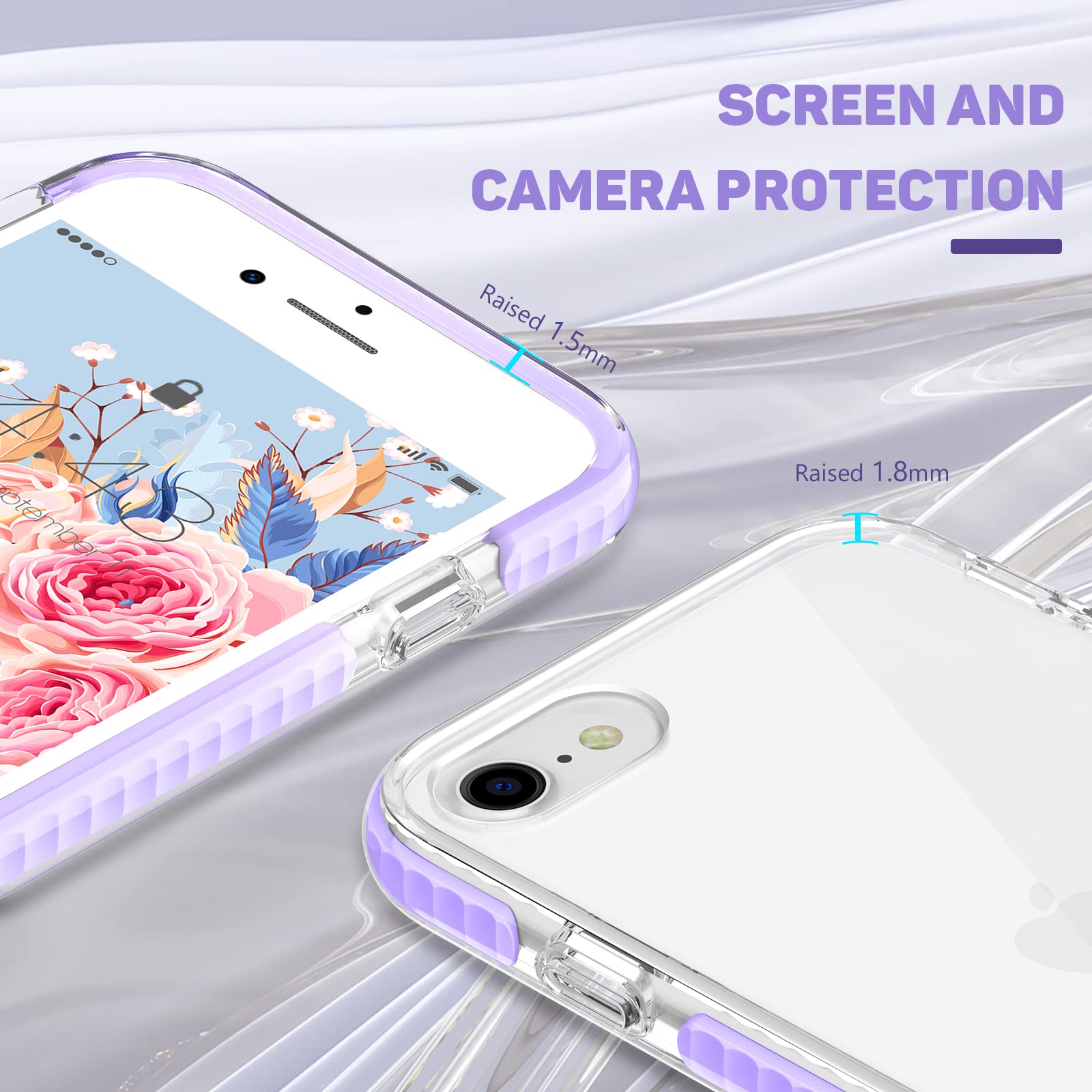 Mateprox Iphone Se 2022 Case,Iphone Se 2020 Case, Iphone 8 Case Iphone 7 Case Clear Shield Heavy Duty Anti Yellow Anti Scratch S