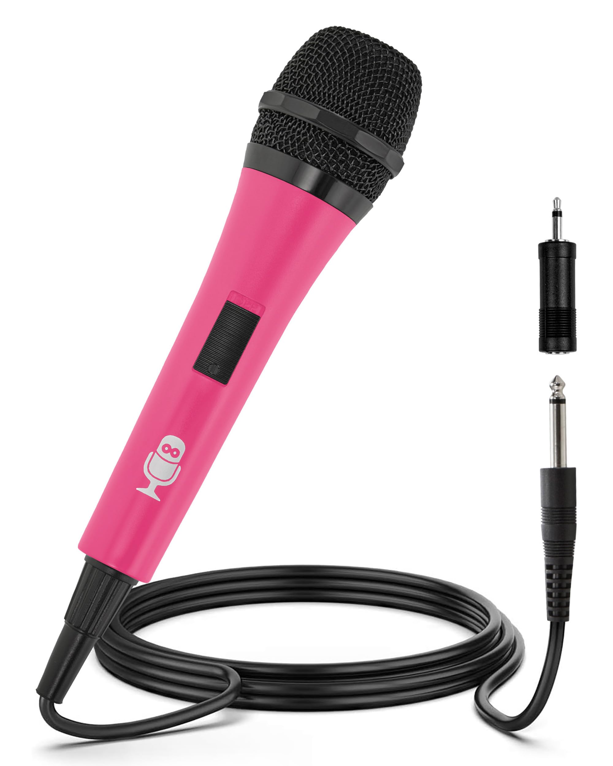 Singing Machine Wired Microphone For Karaoke, (Pink)   Unidirectional Dynamic Vocal Microphone   Plug In Microphone For Karaoke
