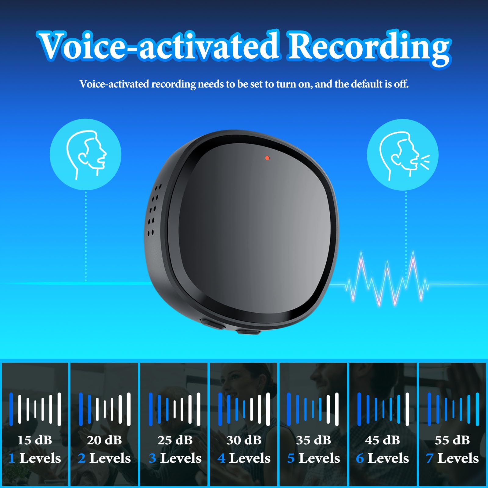 FancyKnotz 64GB Digital Voice Recorder - 3-in-1 MP3 Player & USB Flash Drive, Portable Mini Audio Recorder for Lectures & Interviews