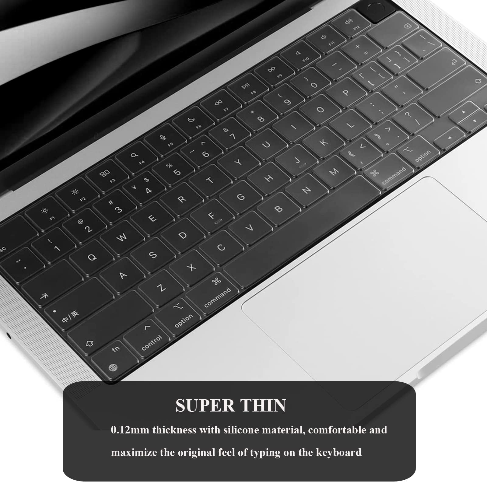 Eoocoo Premium Keyboard Cover Skin Ultra Thin For Macbook Air 15'' M3 M2 (A3114 A2941), Air 13.6'' (A3113 A2681) 2024 2021, Pro