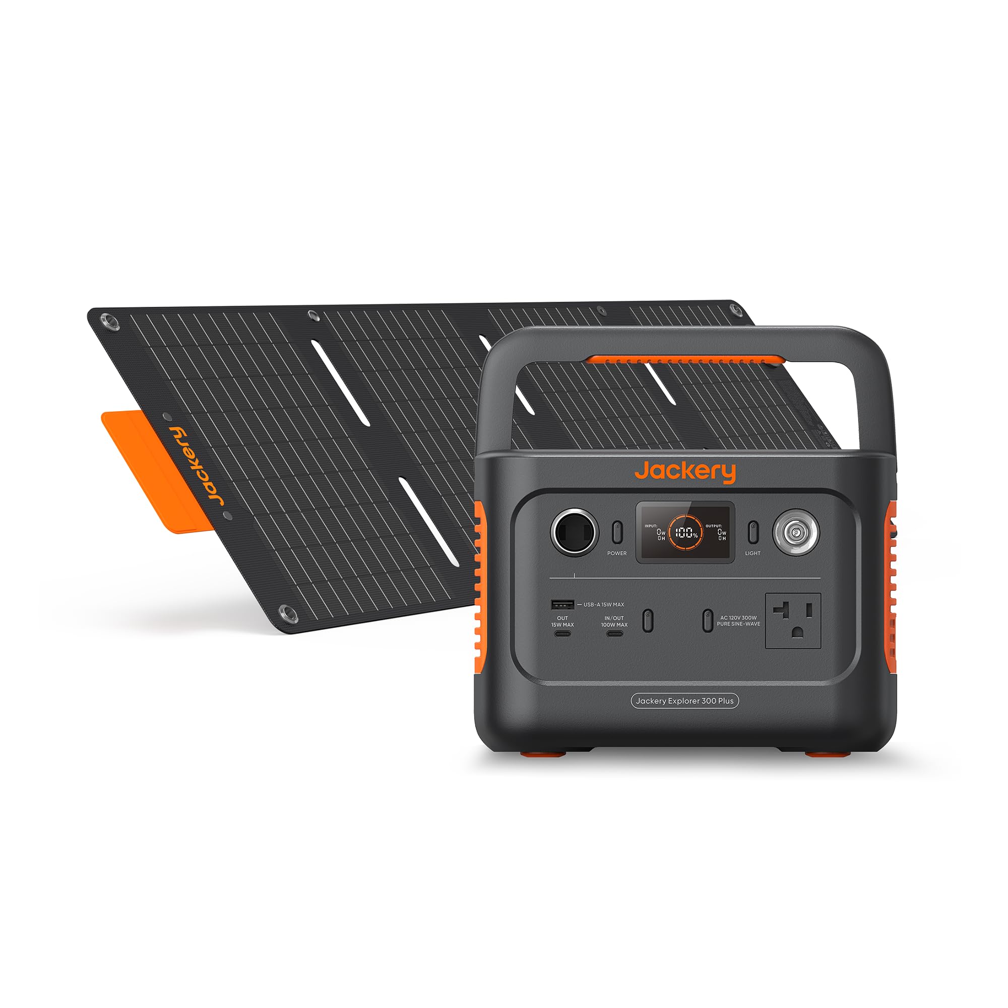 Jackery Solar Generator 300 Plus Portable Power Station With 40W Book Sized Solar Panel, 288Wh Backup Lifepo4 Battery, 300W Ac O