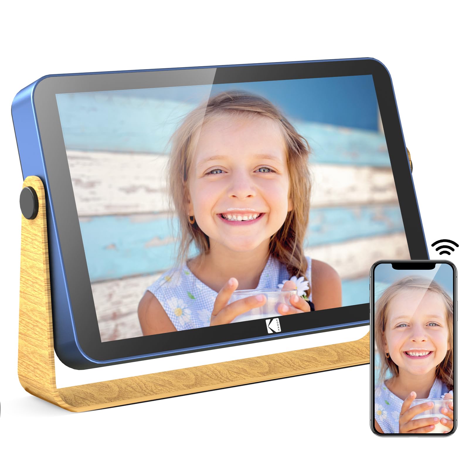 Kodak Wifi Digital Picture Frame 10.1 Inch With 16Gb Built In Memory,4000Mah Battery,1280 * 800 Touch Screen Cloud 2.4Ghz Wifi,