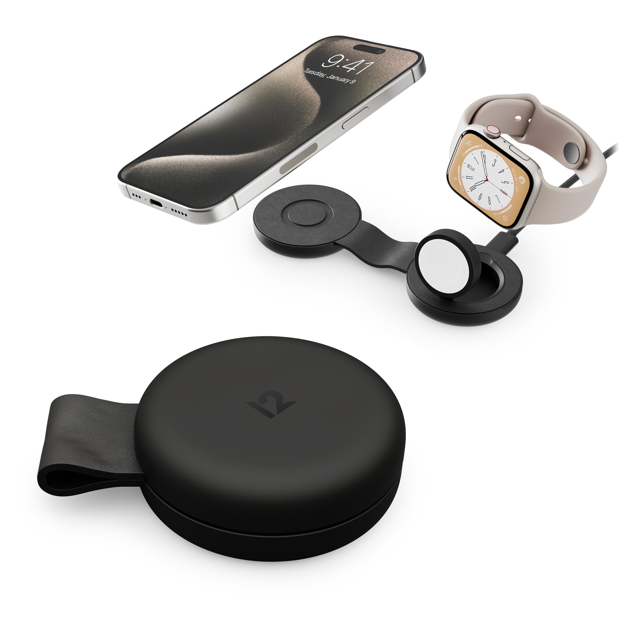 Twelve South Butterfly SE 2-in-1 Compact Foldable Wireless Travel Charger, 15W MagSafe Duo Charging for iPhone 15/14/13/12, AirP