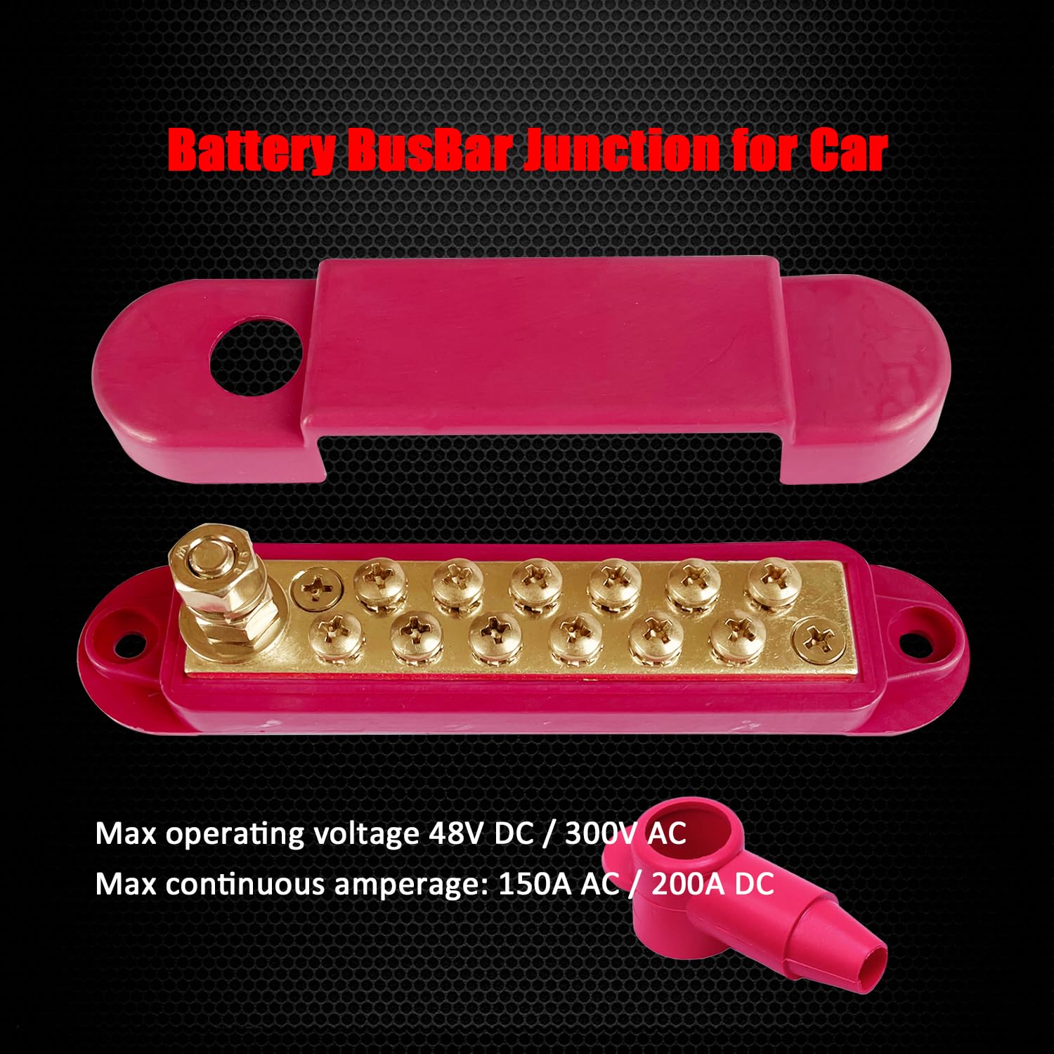 12 Terminals Bus Bar, Ampper 5.3 Brass Power Distribution Block Battery Busbar Junction For Car Vehicle Rv Truck Marine Boat Aud