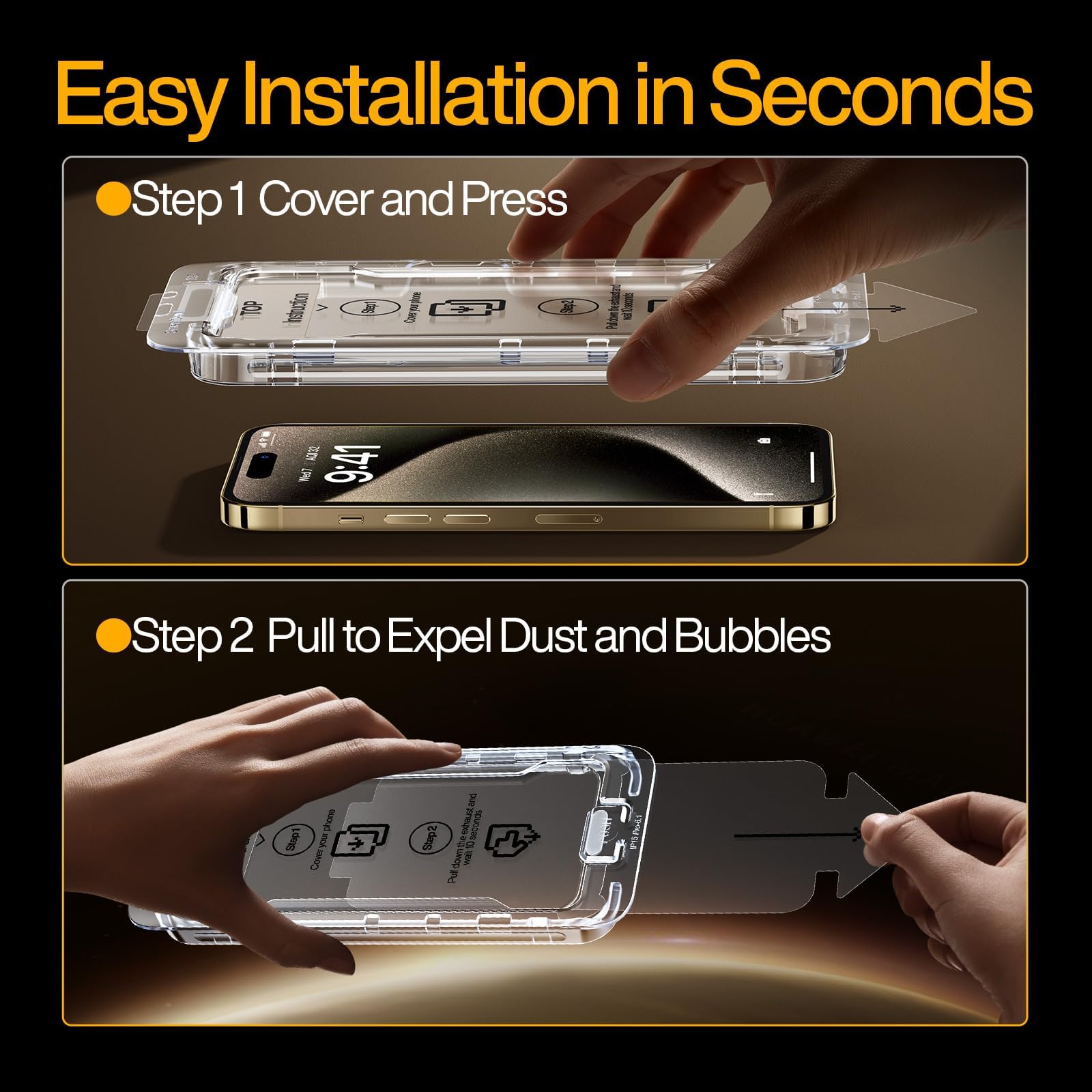 Smartdevil 3 Pack Screen Protector For Iphone 13, Iphone 14, Iphone 15, Iphone 12, Clear Tempered Glass Film, Super Fast Install