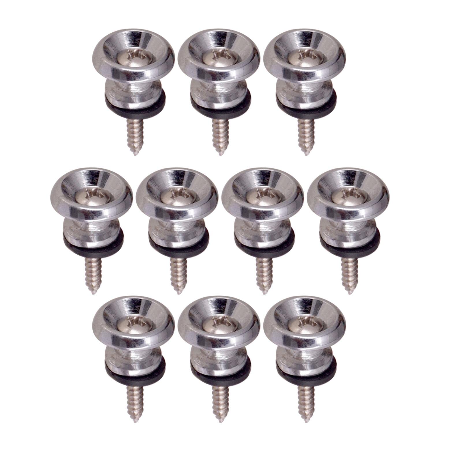 SECRET DESIRE 10x Guitar Strap Lock Pins Peg for Acoustic Electric Guitar Ukulele Bass Silver
