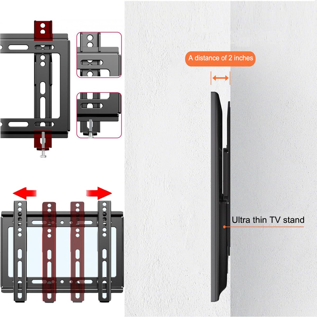 Wall Mount Tv Monitor Bracket With Tilts And Extends For Most 14 27 Inch Led Lcd Oled Screens,75 100 Vesa Compatible,Max 40Lb Ca