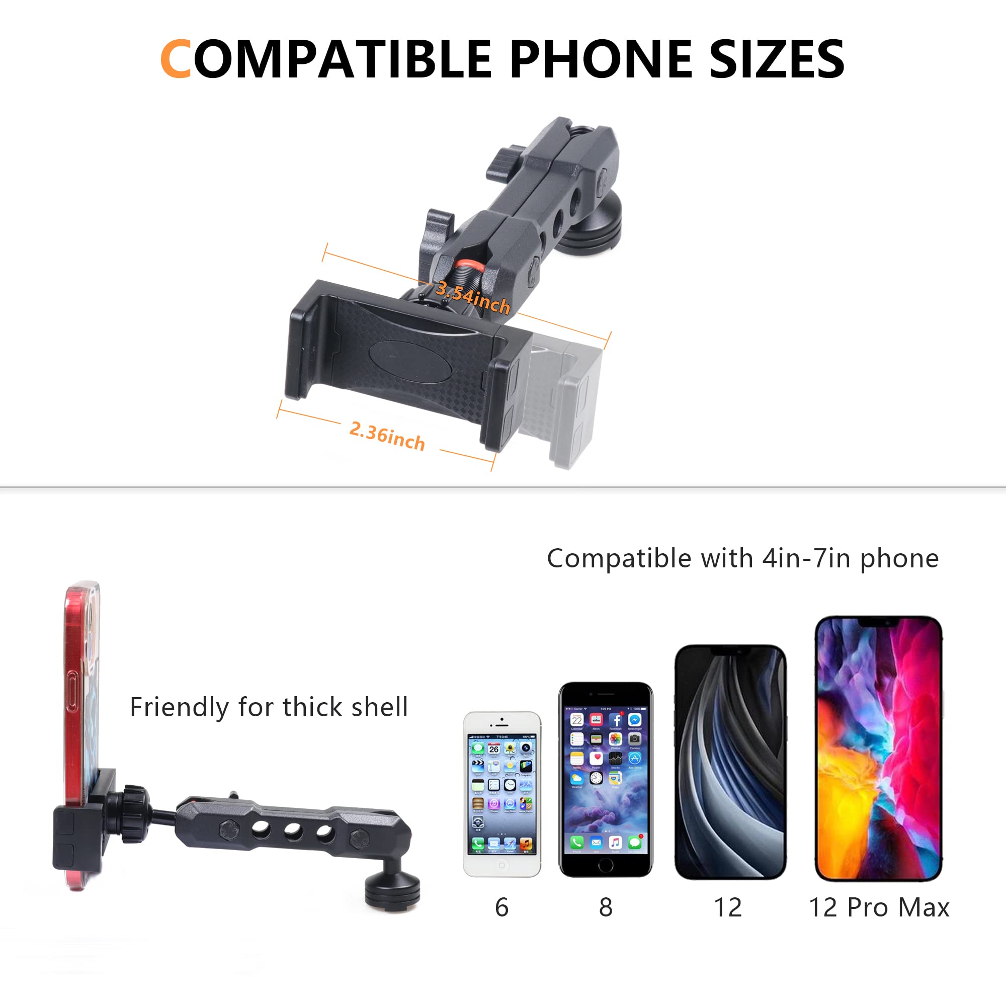 Rerpro Dash Phone Mount Holder For 2021 2022 2023 2024 2025 New Ford Bronco 2/4 Door Interior Accessories Dashboard Cell Phone S