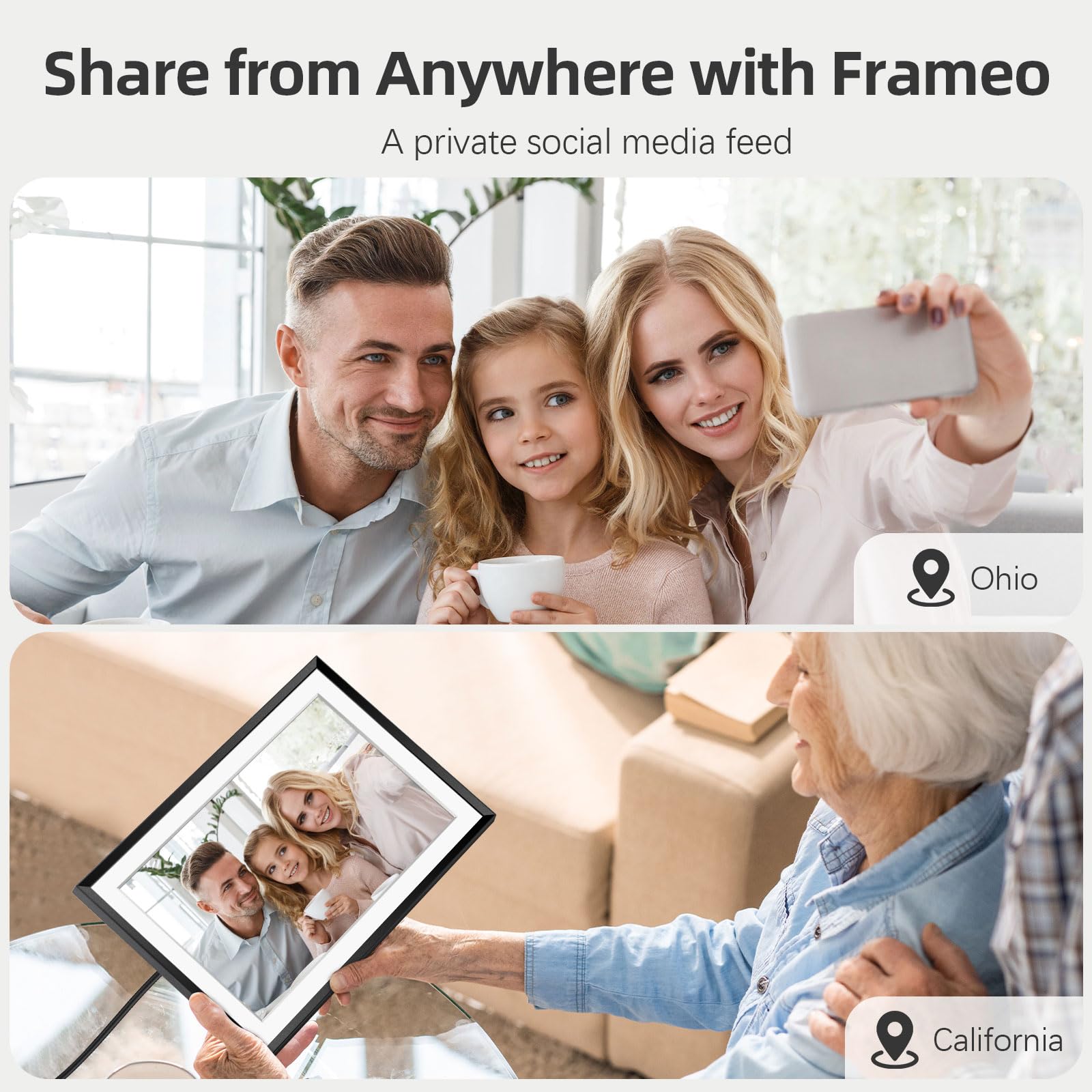 Eptusmey Digital Picture Frame:Built In 32Gb| Wifi Digital Photo Frame With 10.1'' Hd Touch Display, Send Picture/Video Via Fram