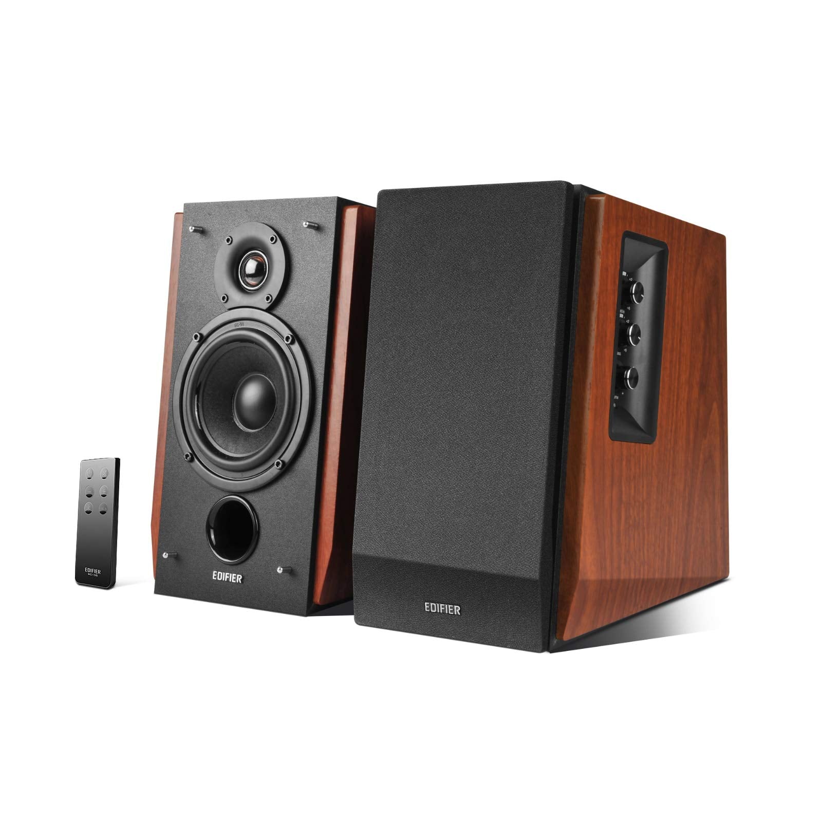 Edifier R1700Bt Bluetooth Bookshelf Speakers   Active Near Field Studio Monitors   Powered Speakers 2.0 Setup Wooden Enclosure  
