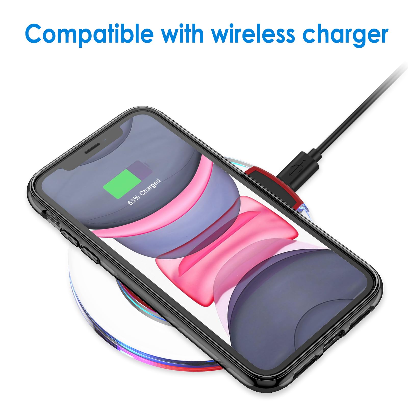 Jetech Case For Iphone 11 6.1-Inch, Non-Yellowing Shockproof Phone Bumper Cover, Anti-Scratch Clear Back (Black)