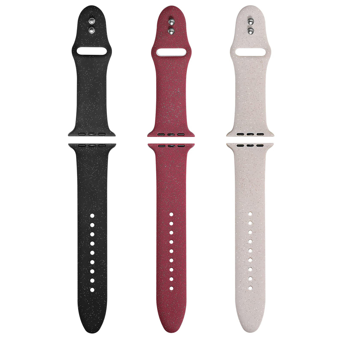 Libra Gemini 3 Pack Compatible With Apple Watch Band 49Mm 45Mm 44Mm 42Mm,Womens Sparkle Powder Soft Cute Silicone Sports Iwatch