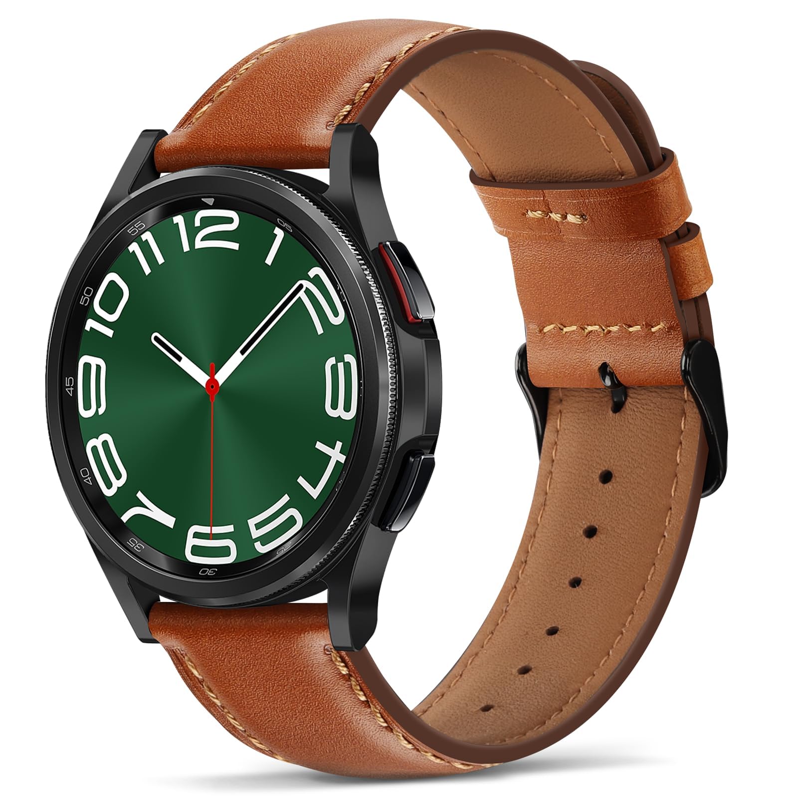 Tasikar Leather Bands Compatible with Samsung Galaxy Watch 47mm 7/6/5/4 Band/Watch 6 Classic 43mm 47mm/Watch 5 Pro Band, Genuine