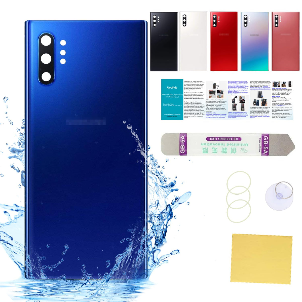 Uoofide Compatible For Samsung Galaxy Note 10 Plus Back Cover Glass Replacement 6.8 Inches Sm N975U All Carriers With Installati