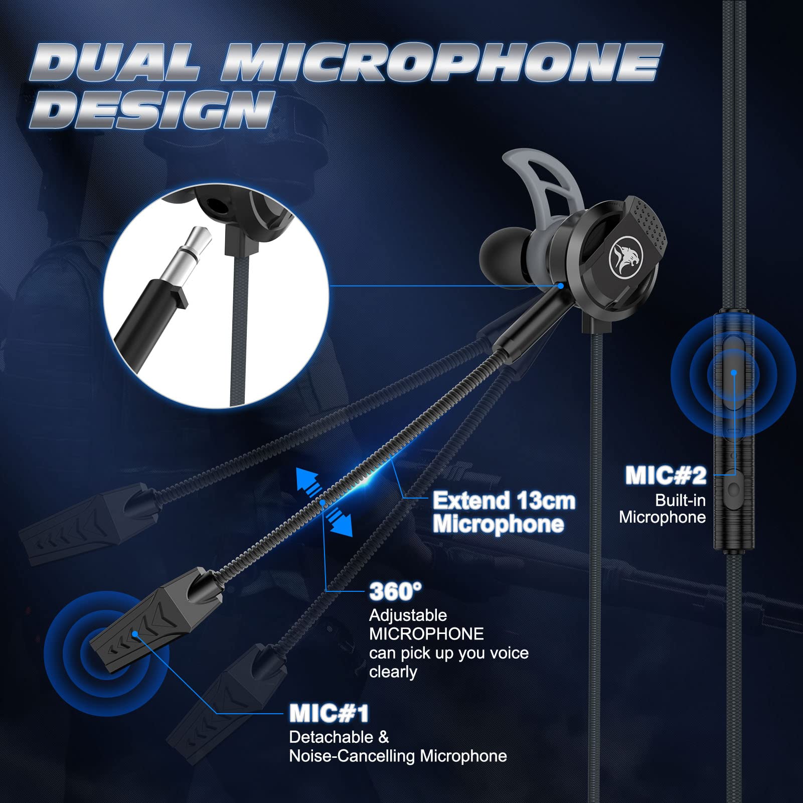 Bluefire 3.5 Mm Gaming Headphone Wired Gaming Earphone Noise Cancelling Stereo Bass E Sport Earphone With Adjustable Mic For Ps4