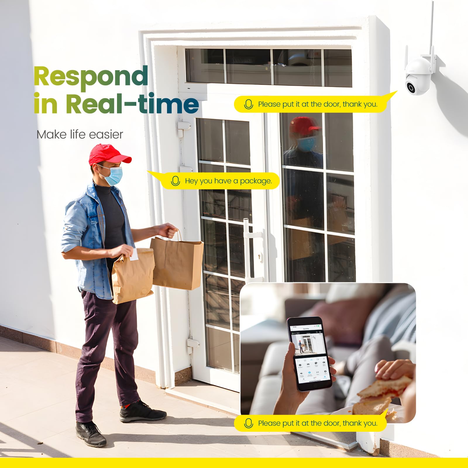 Litokam 4Mp Security Camera Outdoor, 2.4G Wi Fi Camera For Home Security Outdoor With Ai Motion Detection, 360 Ptz Surveillance