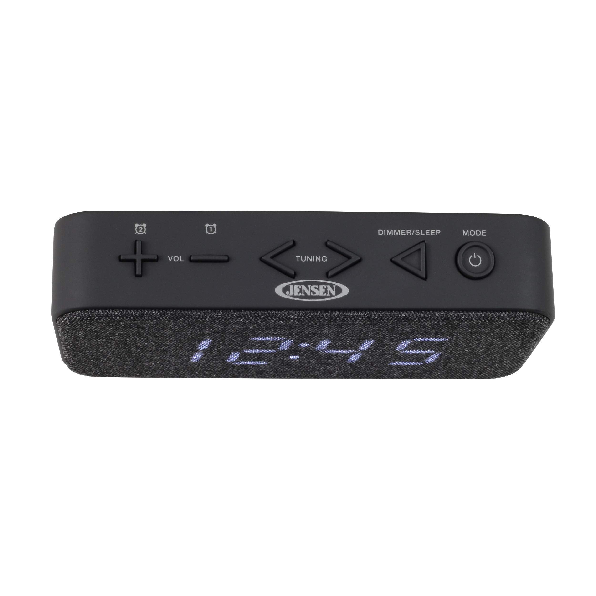 Jensen Jcr-229 Fm Digital Dual Alarm Clock Radio,Gray