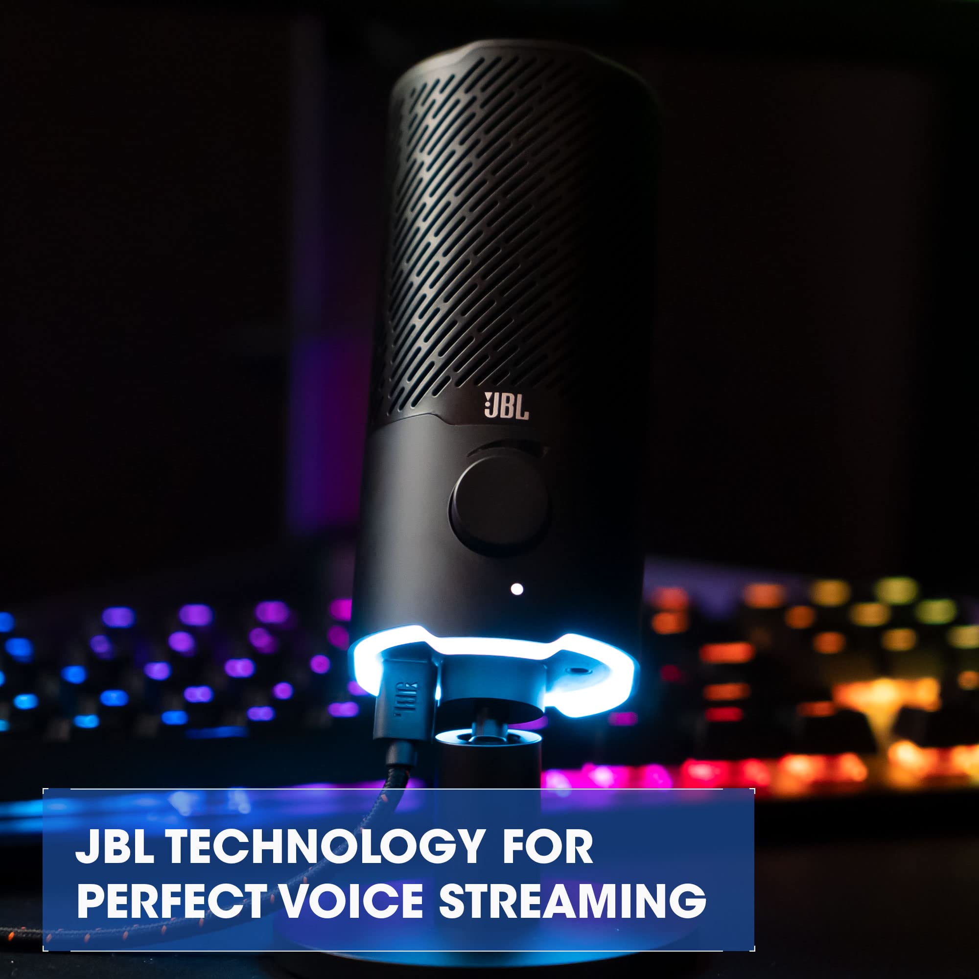 Jbl Quantum Stream: Dual Pattern Premium Usb Microphone For Streaming, Recording And Gaming, Voice Monitoring With Easy Volume C