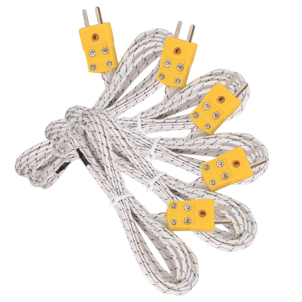 Szzijia 5Pcs 3M K Type Mini Connector Thermocouple Temperature Probe Sensor Measure Range  50~700C