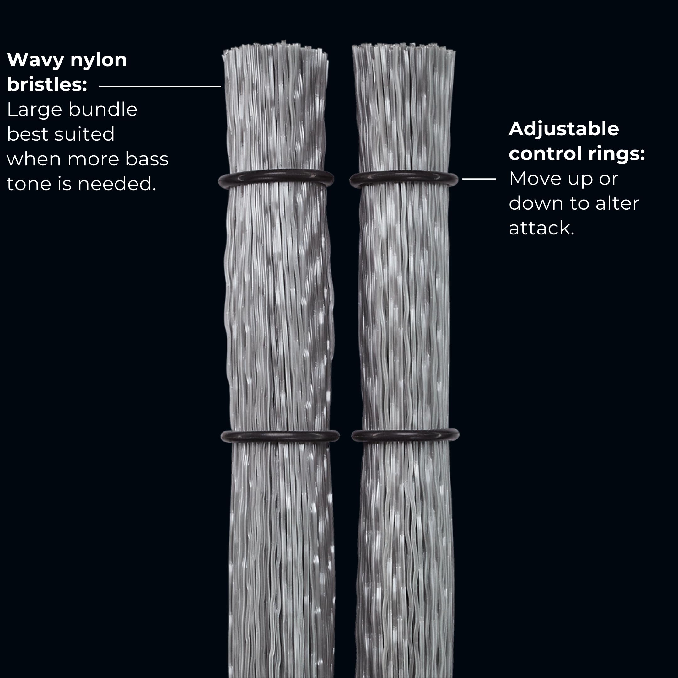 Meinl Stick & Brush Jumbo Cajon Brush With Nylon Dowels & Adjustable Rings Made In Germany, Gray, (Sb306)