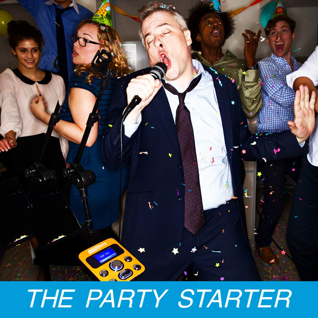 Singtrix Professional Karaoke Machine Microphone With Hit Button To Activate Effects And Voice Enhancements (Sgtxmic1), Black