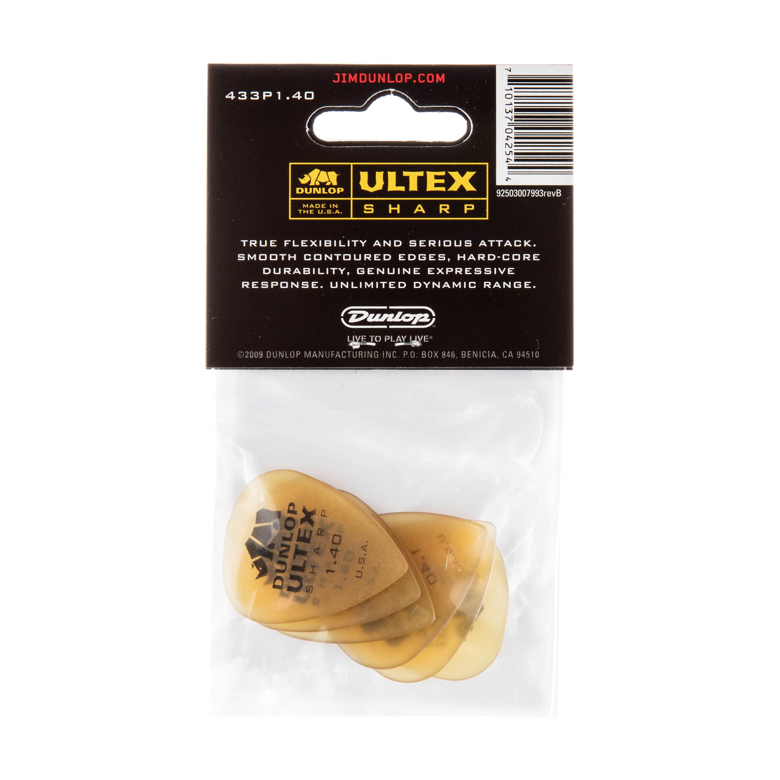 Dunlop 433P1.4 Ultex Sharp, 1.4Mm, 6/Player'S Pack