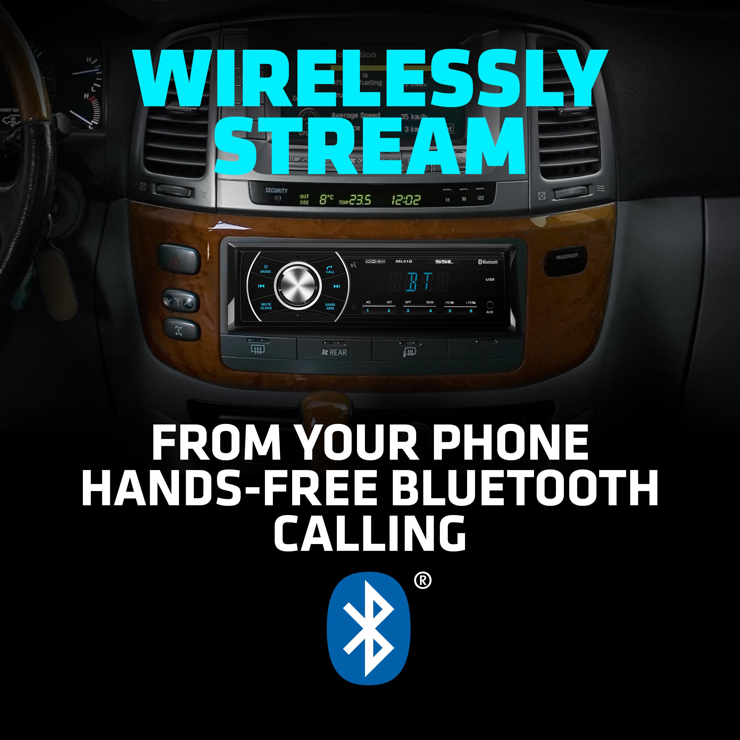 Sound Storm Laboratories Ml41B Car Audio Stereo - Single Din, Bluetooth, No Cd Dvd Player, Fm Radio Receiver, Usb, Aux Input, Wi