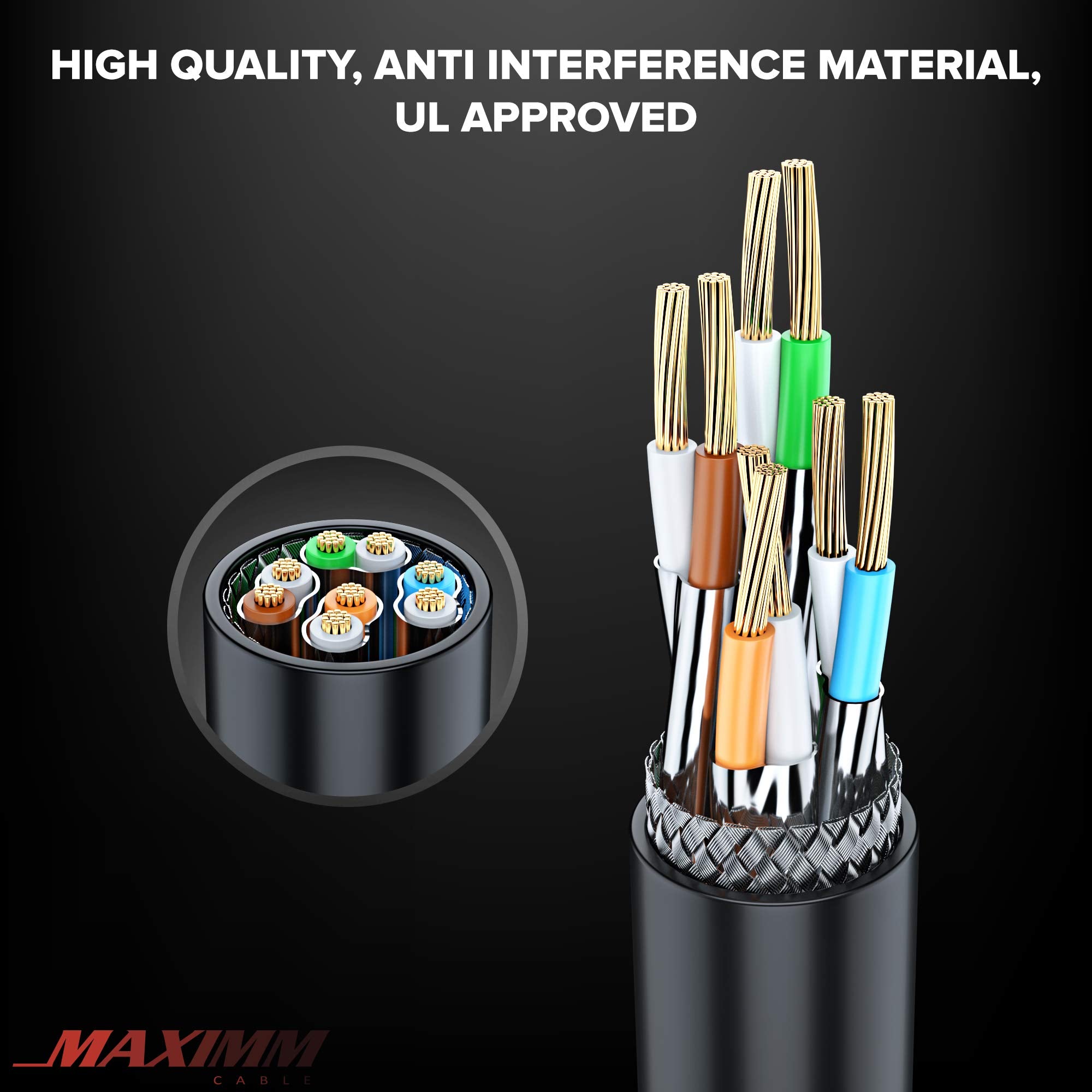 Cat 7 Ethernet Cable 250 Ft   High Speed Internet & Network Lan Patch Cable, Rj45 Connectors   250Ft / Black   Perfect For Gaming, Streaming, And More