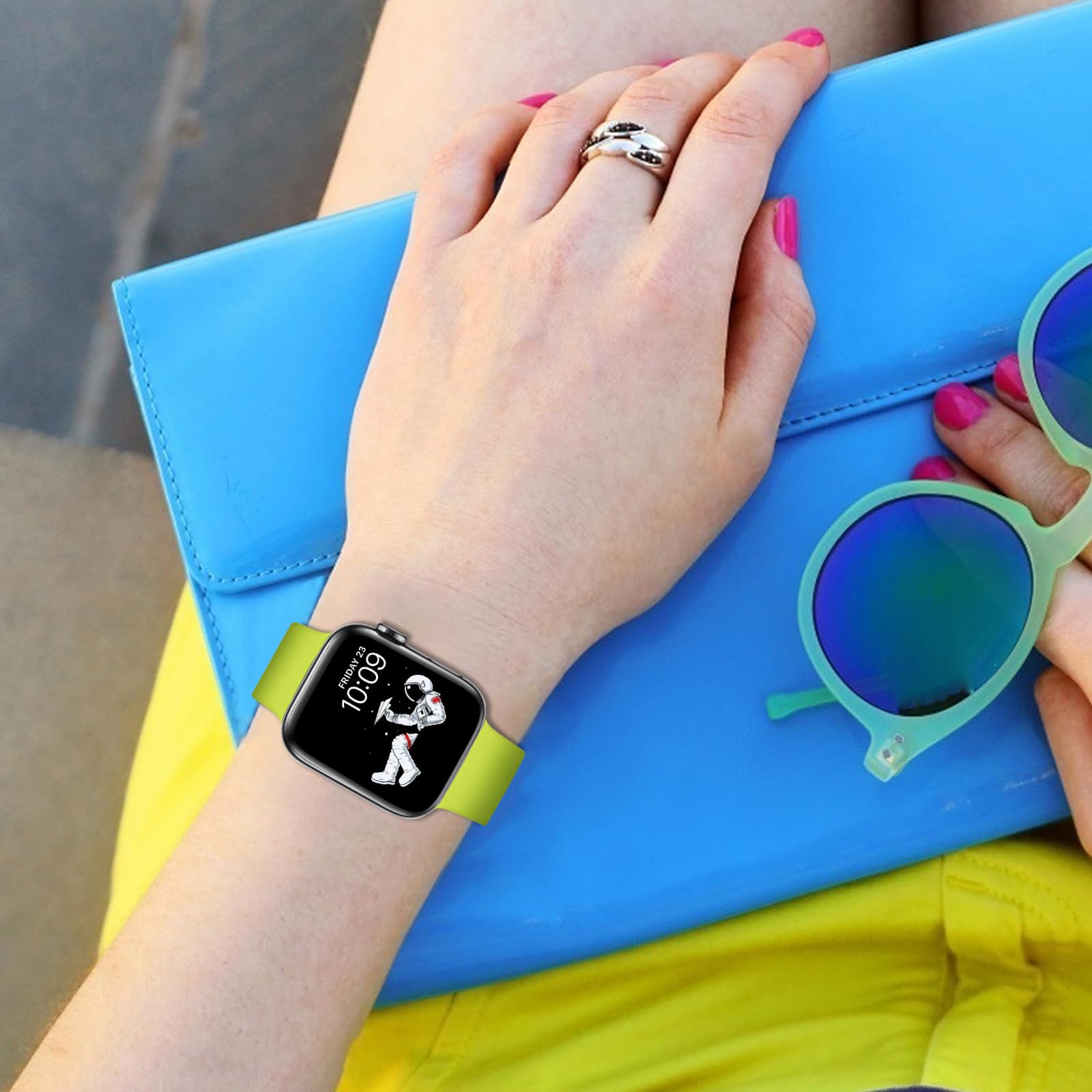 Stg Sport Silicone Band Compatible With Apple Watch Band 40Mm 41Mm 42Mm 44Mm 45Mm 46Mm 49Mm S/M M/L Iwatch Ultra 2/Ultra Series