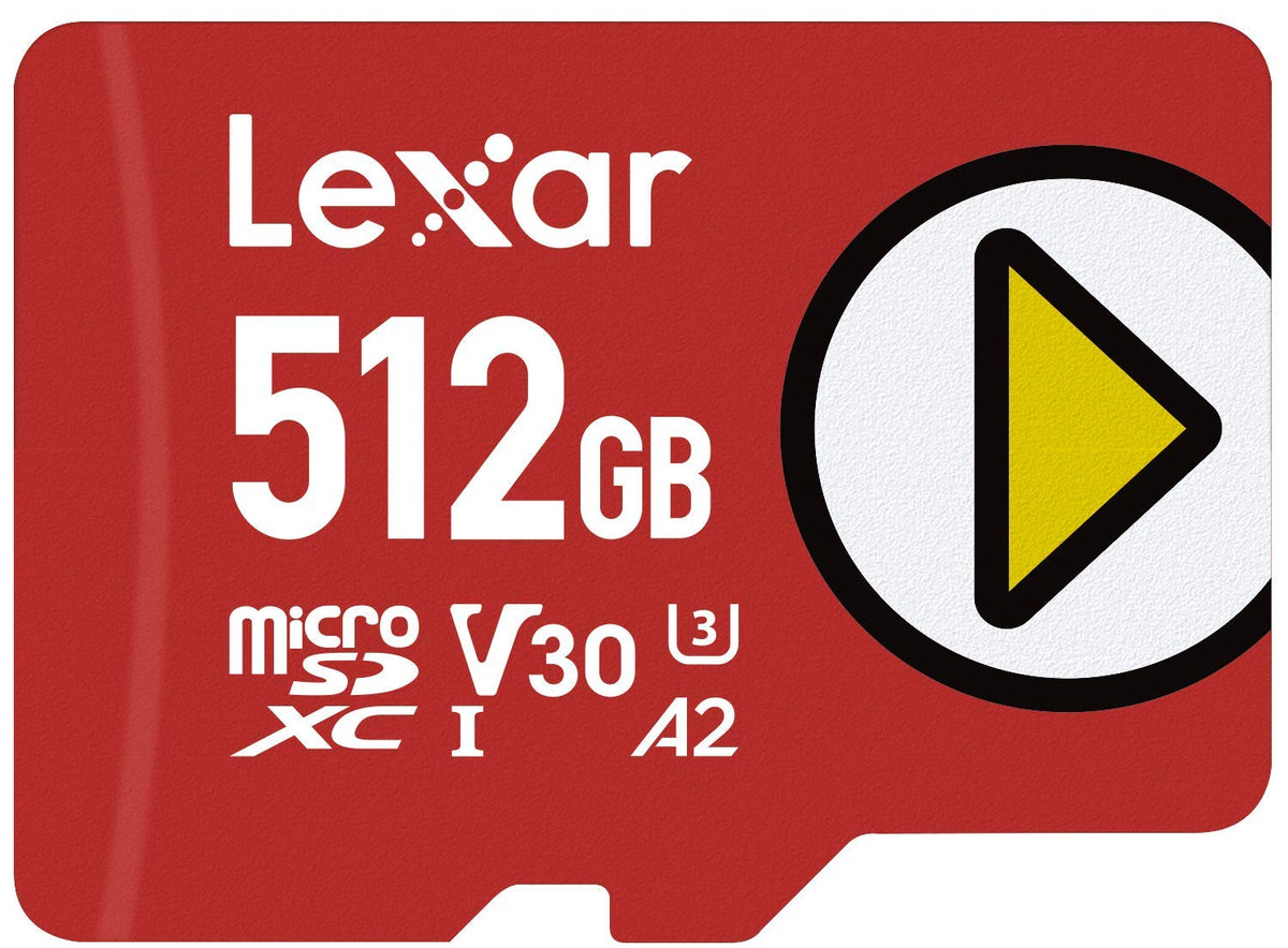 Lexar 512GB PLAY microSDXC Memory Card, UHS-I, C10, U3, V30, A2, Full-HD & 4K Video, Up To 160/100 MB/s, Expanded Storage for Nintendo-Switch, Gaming Devices, Smartphones, Tablets (LMSPLAY512G-BNNNU)
