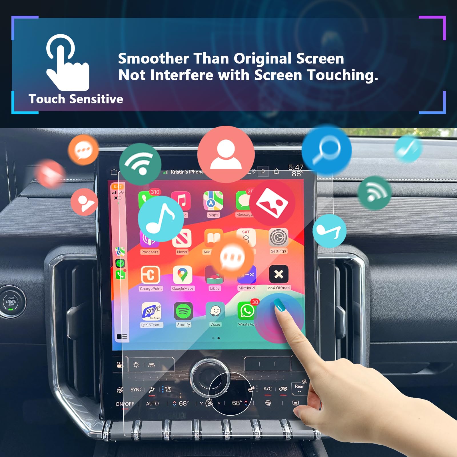 Sxcy For 2024 2025 Gmc Acadia Tempered Glass Screen Protector 2024 2025 Acadia Screen Protector (Elevation/At4/Denali) Navigation Touch Radio Display Screen Protector 15In