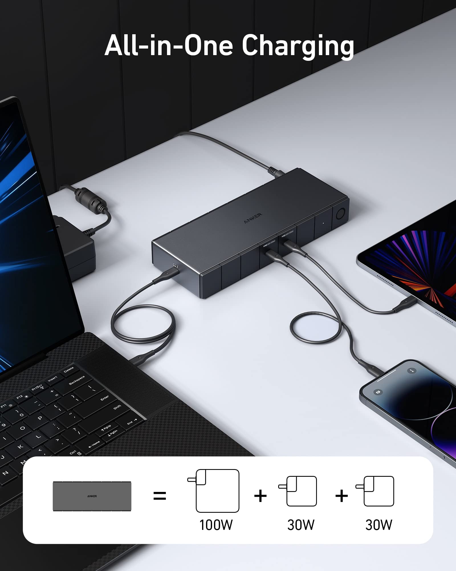 Anker 778 Thunderbolt Docking Station (12 In 1, Thunderbolt 4), 40 Gbps With Max 100W Charging For Laptop, Single 8K, Quad 4K Di