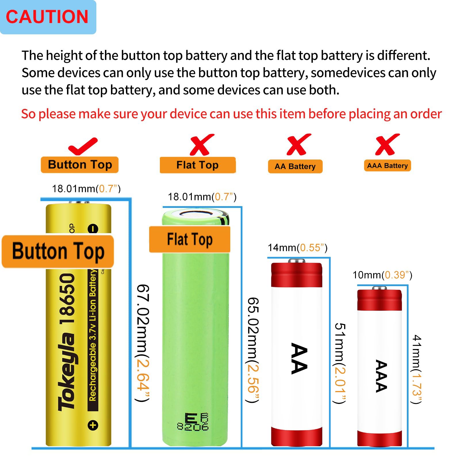 2Pcs 18650 Rechargeable Battery,Using The 18650 Rechargeable Battery Charger (Does Not Include The 18650 Battery Charger) (2Pcs