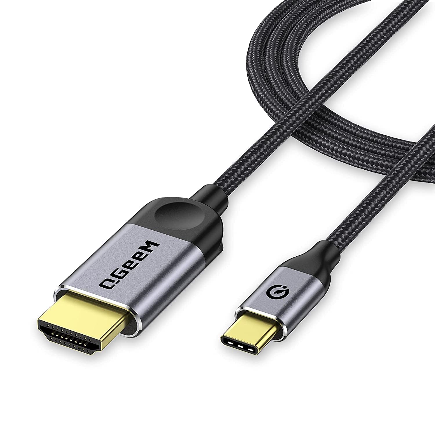QGeeM USB C to HDMI Cable Adapter 10ft 4K, USB Type C to HDMI Thunderbolt 3/4 Compatible for iPhone 15 Pro Max,Galaxy,MacBook Pr