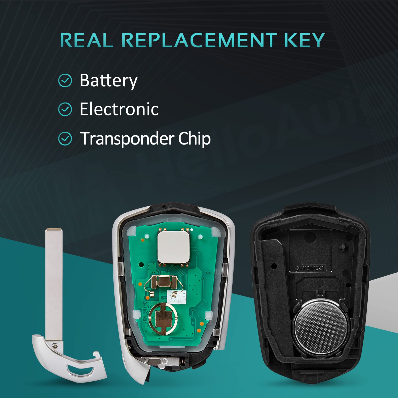 Helloauto Key Fob Remote Fit For Cadillac Escalade, Keyless Entry Self Programming Key Remote For Cadillac Escalade 2015 2020 Fc