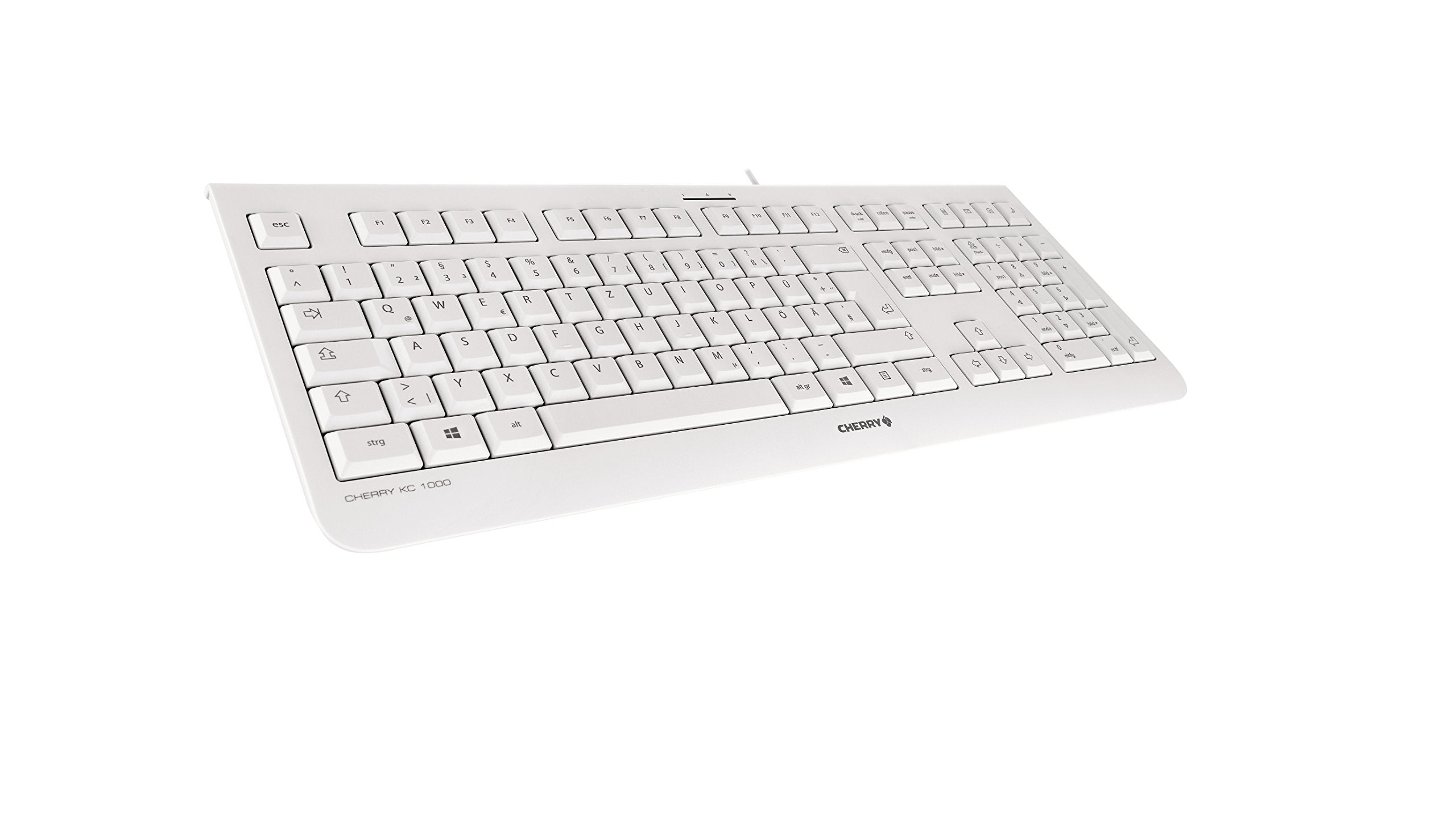 Cherry Jk 0800Eu 0 Kc 1000 Economical Corded Keyboard, Pale Gray, Whisper Keystroke