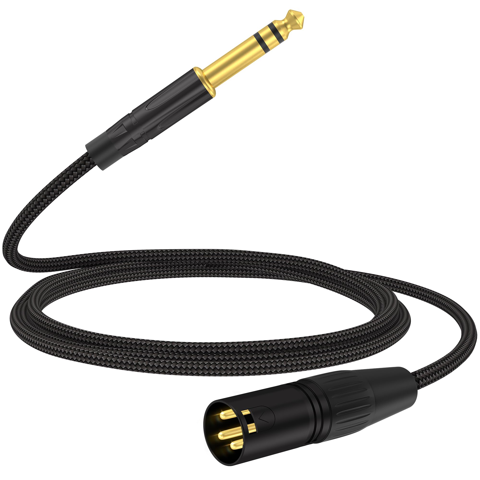 HOSONGIN XLR Male to 1/4 TRS Male Balanced Cable, 6.35mm to XLR Balanced Audio Cord for DJ Equipment, Live Sound, Studio Mixers,