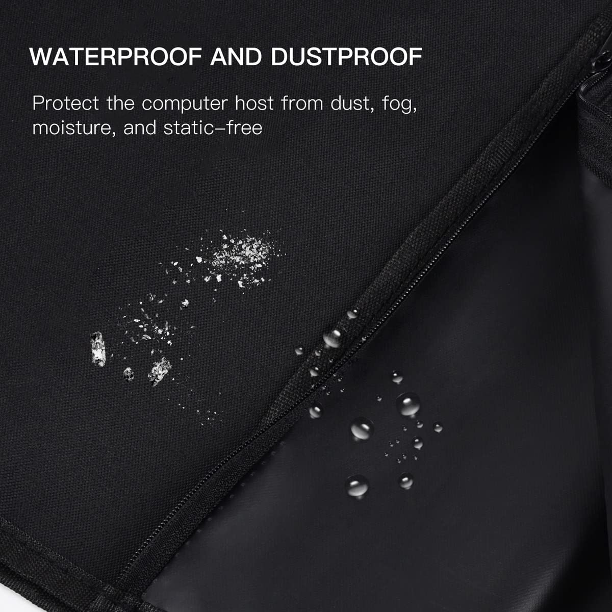 Computer Cpu Dust Cover, Waterproof Desktop Pc Mid Tower Computer Host Dustproof Cover Full Case Protector With Zipper, Anti Sta