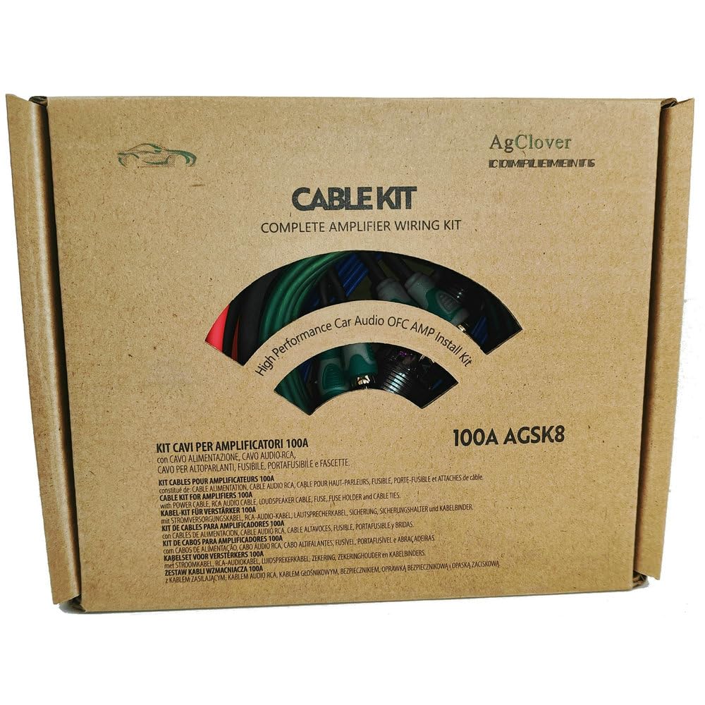 Agclover 8 Gauge Amp Wiring Kit, 100% Ofc Oxygen Free Copper Complete Amplifier Wire Installation Kit  Make Connections And Brin