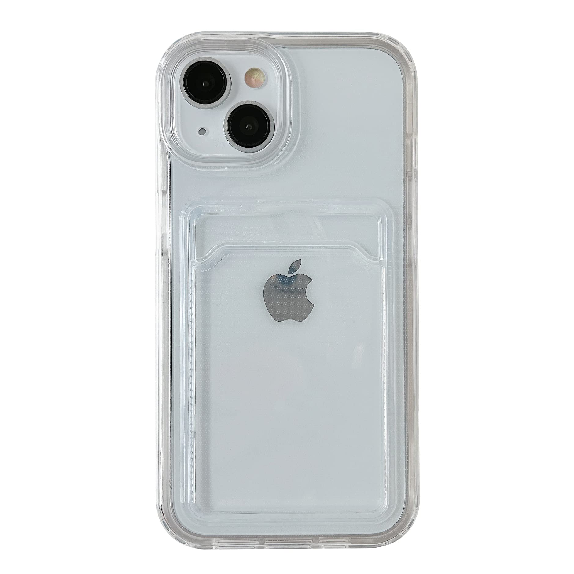 Caseative Candy Color Card Holder Clear Shockproof Soft Compatible With Iphone Case (Clear,Iphone 11)