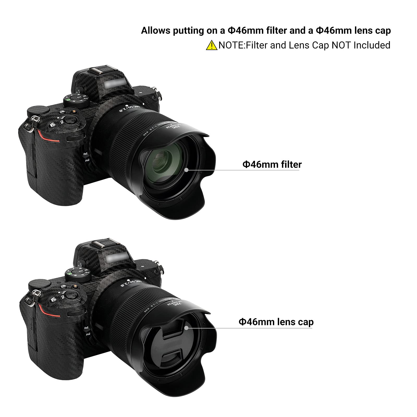 Tulip Flower Lens Hood For Nikon Nikkor Z Mc 50Mm F2.8 Macro Lens, Reversible Lens Shade Replace Nikon Hn 41 Lens Hood, Compatib