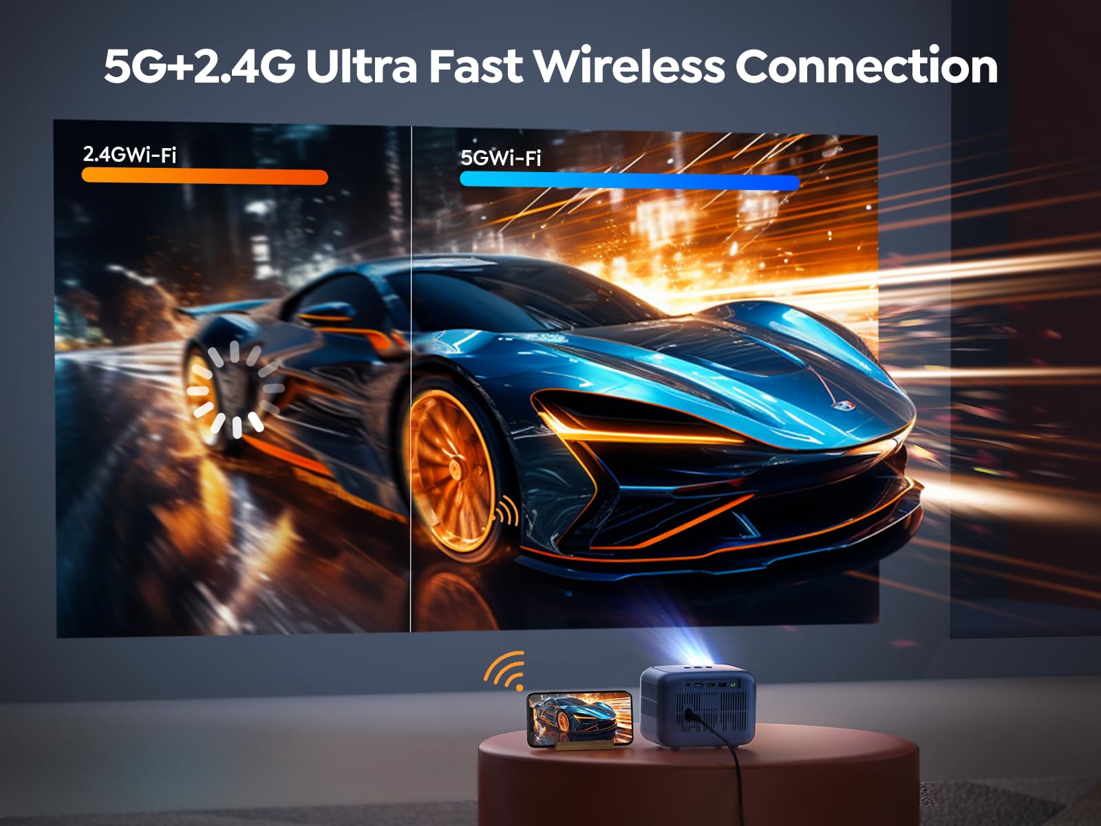 [Electric Focus] Yaber Mini Projector With 5G Wifi And Bluetooth 5.2,1080P Portable Projector Support 40 Keystone Correction,Out