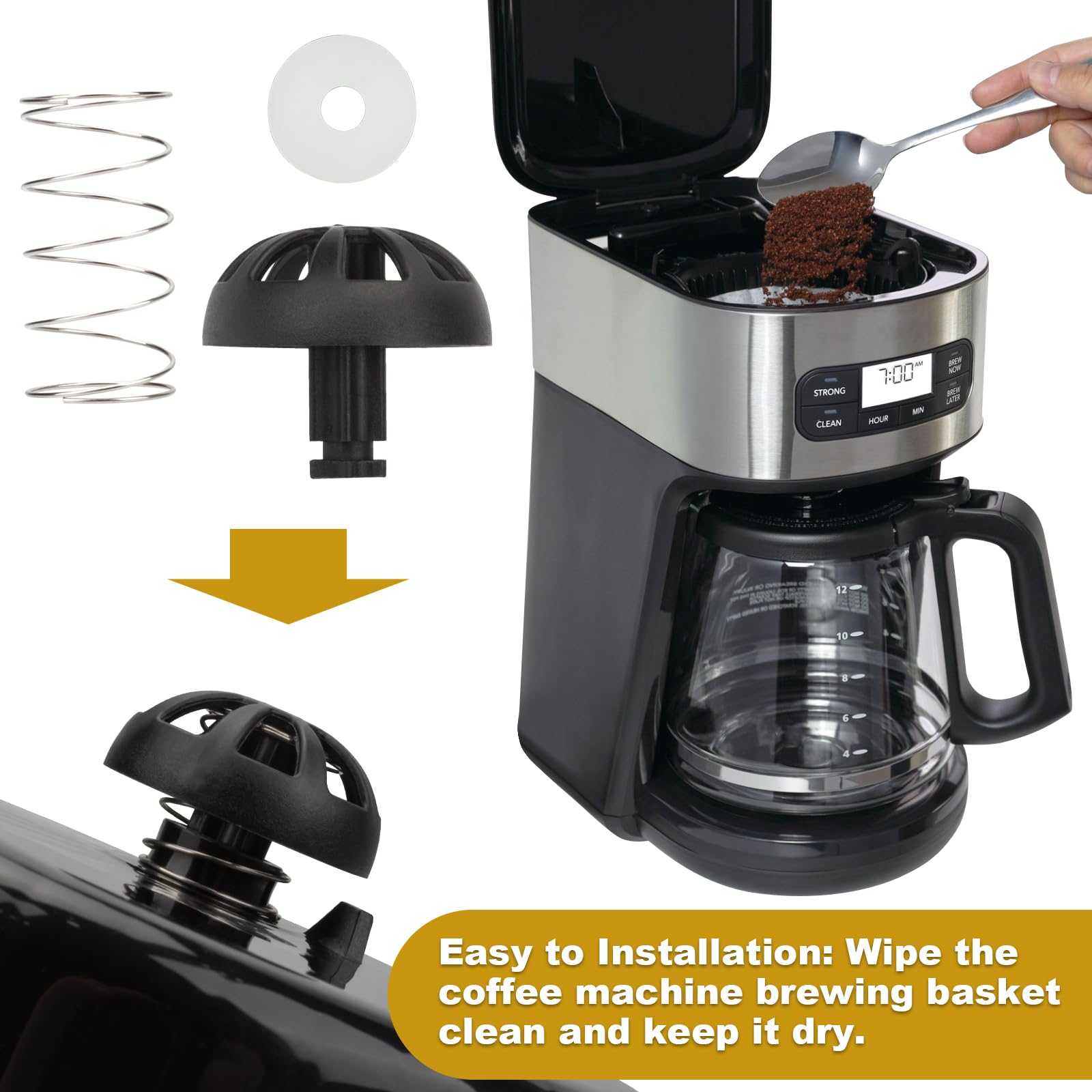 Fits For Mr Coffee Replacement Basket Hamilton Beach Coffee Maker Parts,2 Pack Coffee Machine Brew Basket Bottom Spring Loaded S