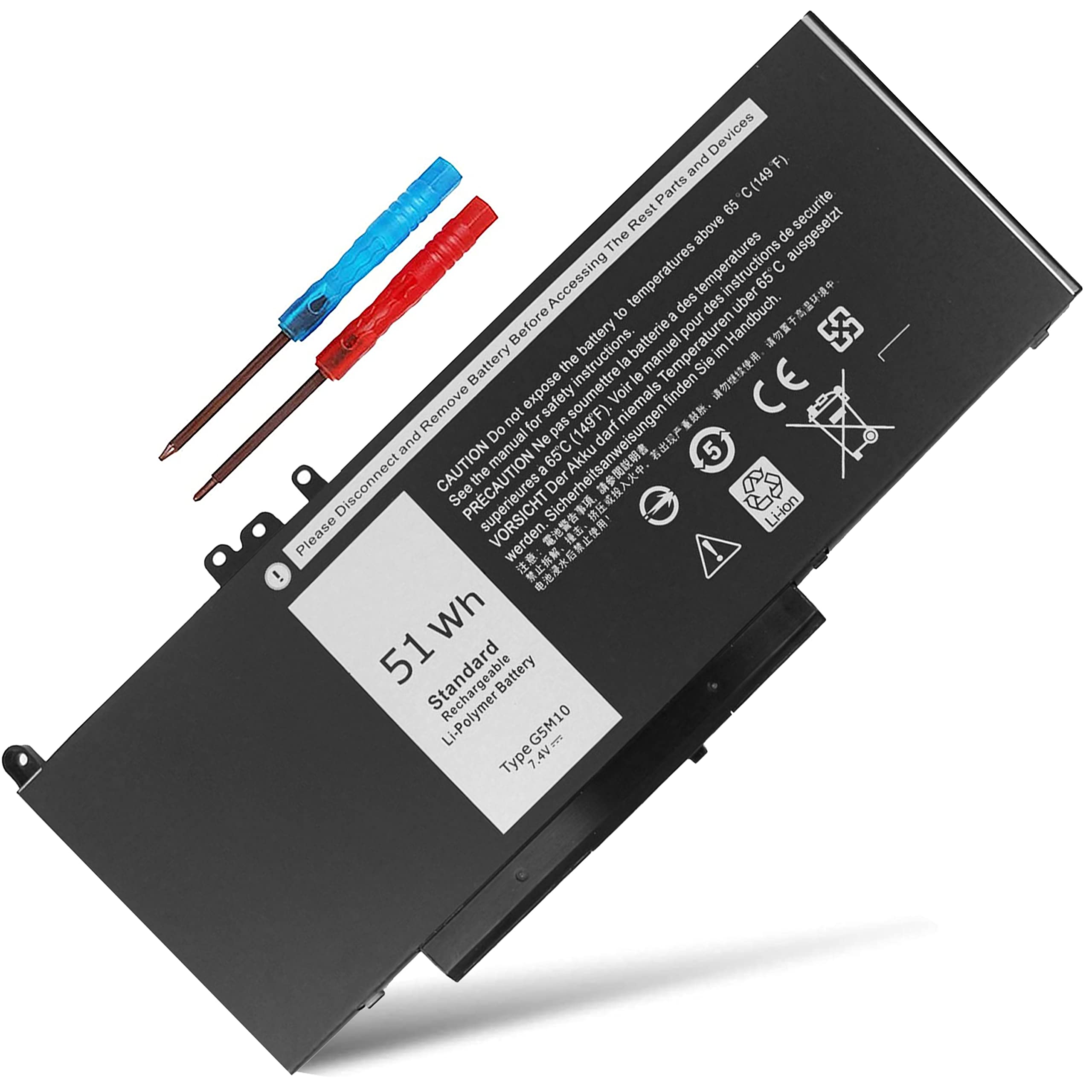 Bovekeey G5M10 Battery 7.4V 51Wh For Dell Latitude 14 15 E5450 E5550 E5250, 15.6 Inch, 8V5Gx R9Xm9 1Ky05 08V5Gx Vmkxm 5Xfwc Pf59