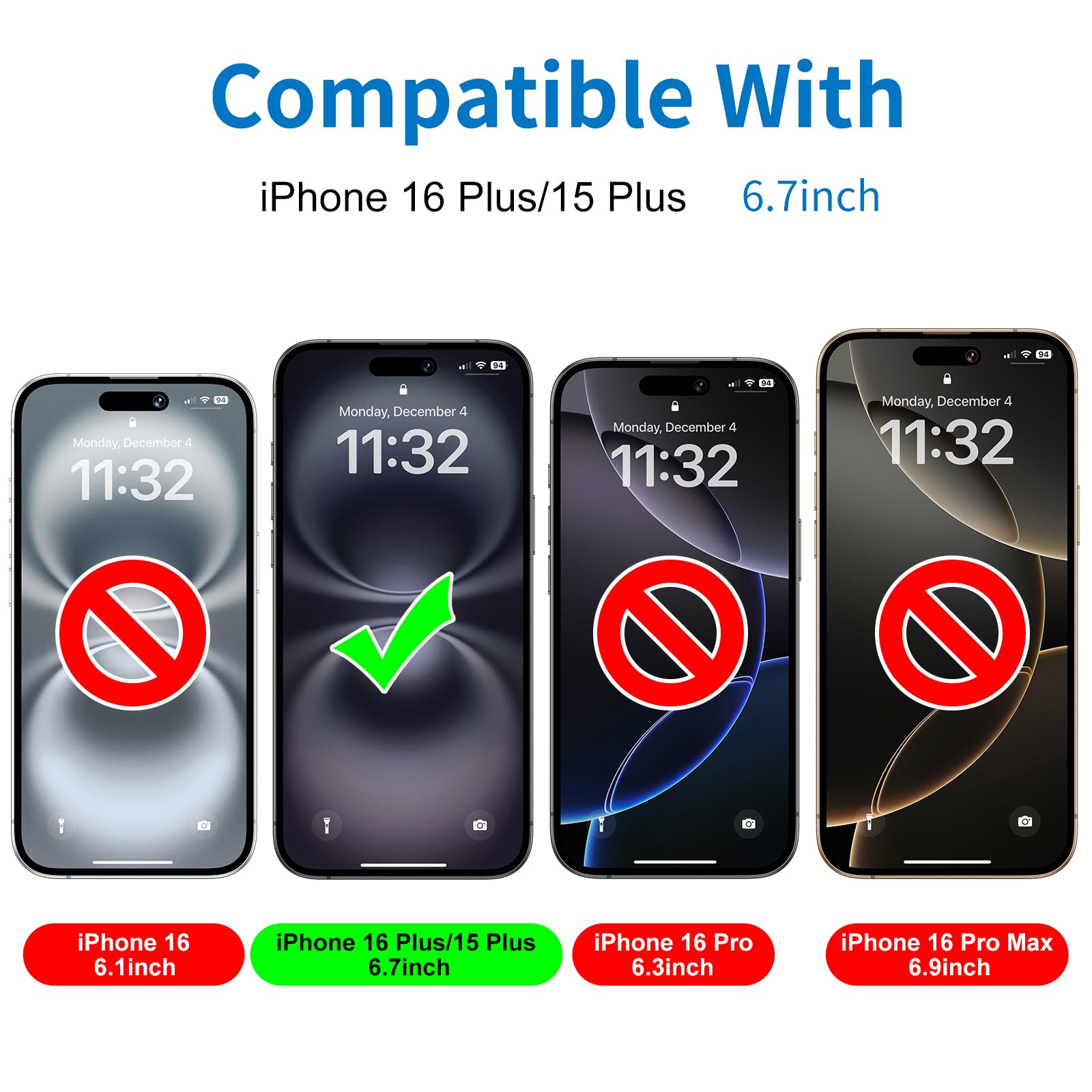 Mothca Matte Privacy Screen Protector For Iphone 16 Plus/Iphone 15 Plus 6.7 Inch With Easy Installation Tool, Anti Spy Anti Glar