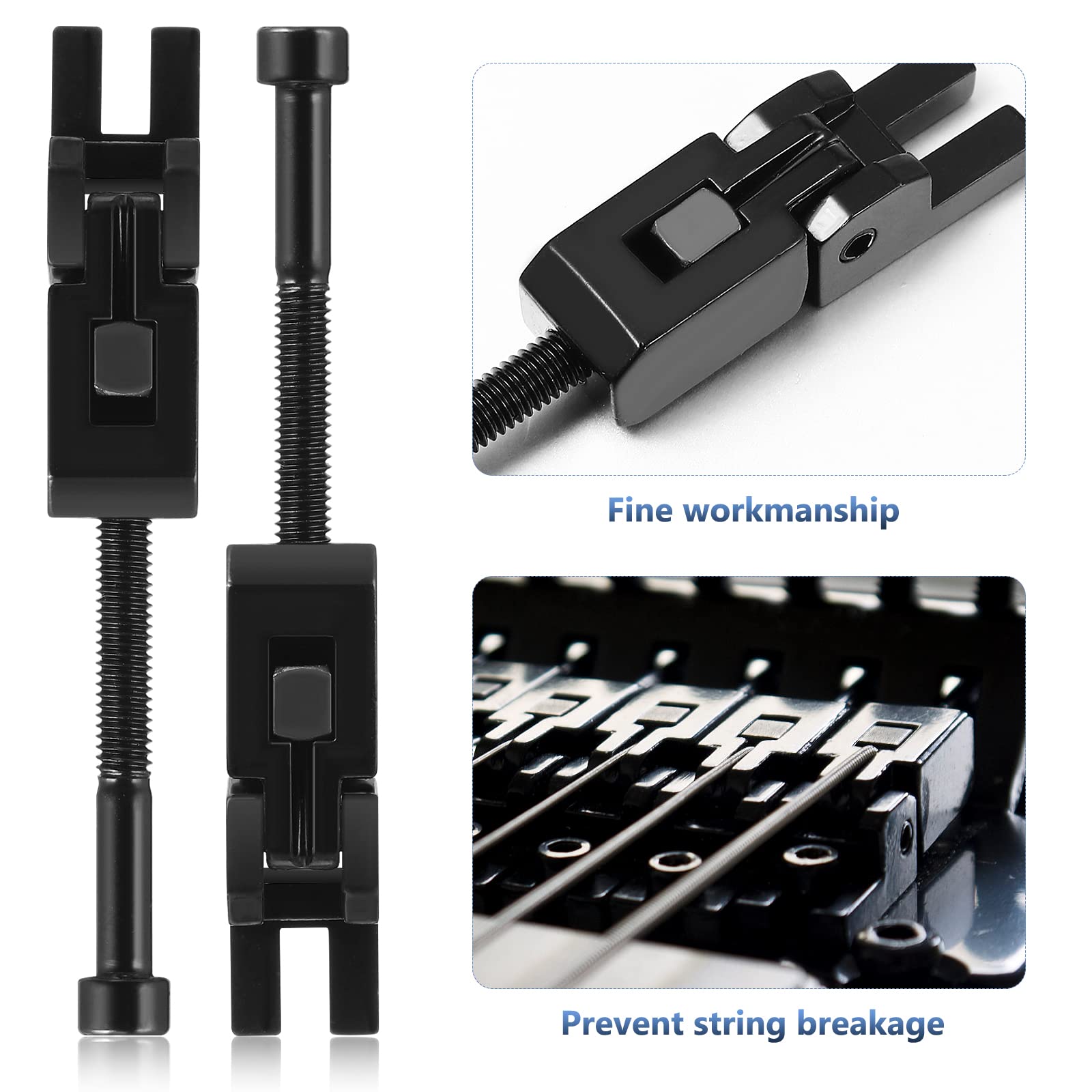 Supvox Set Of 6 Double Locking Systyem Locked Saddles For Floyd Rose Guitar Tremolo Bridge With String Lock Screws