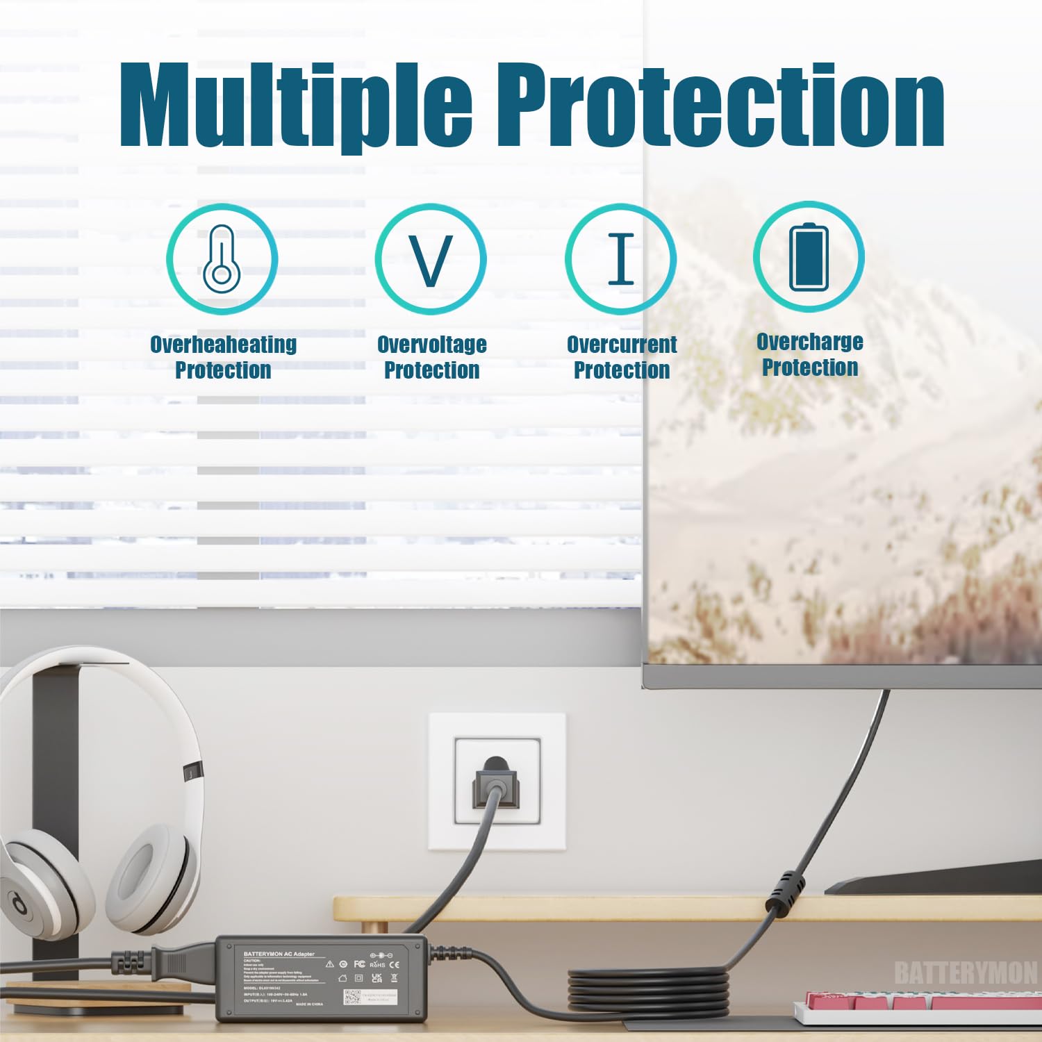 19V 2.53A Ac Adapter Power Cord For Samsung Un32J5205Af Un32J4000 Un32J4500 Un32J400D Un32J400Dafxza Un32J4000Af Un32J5003Af Un2