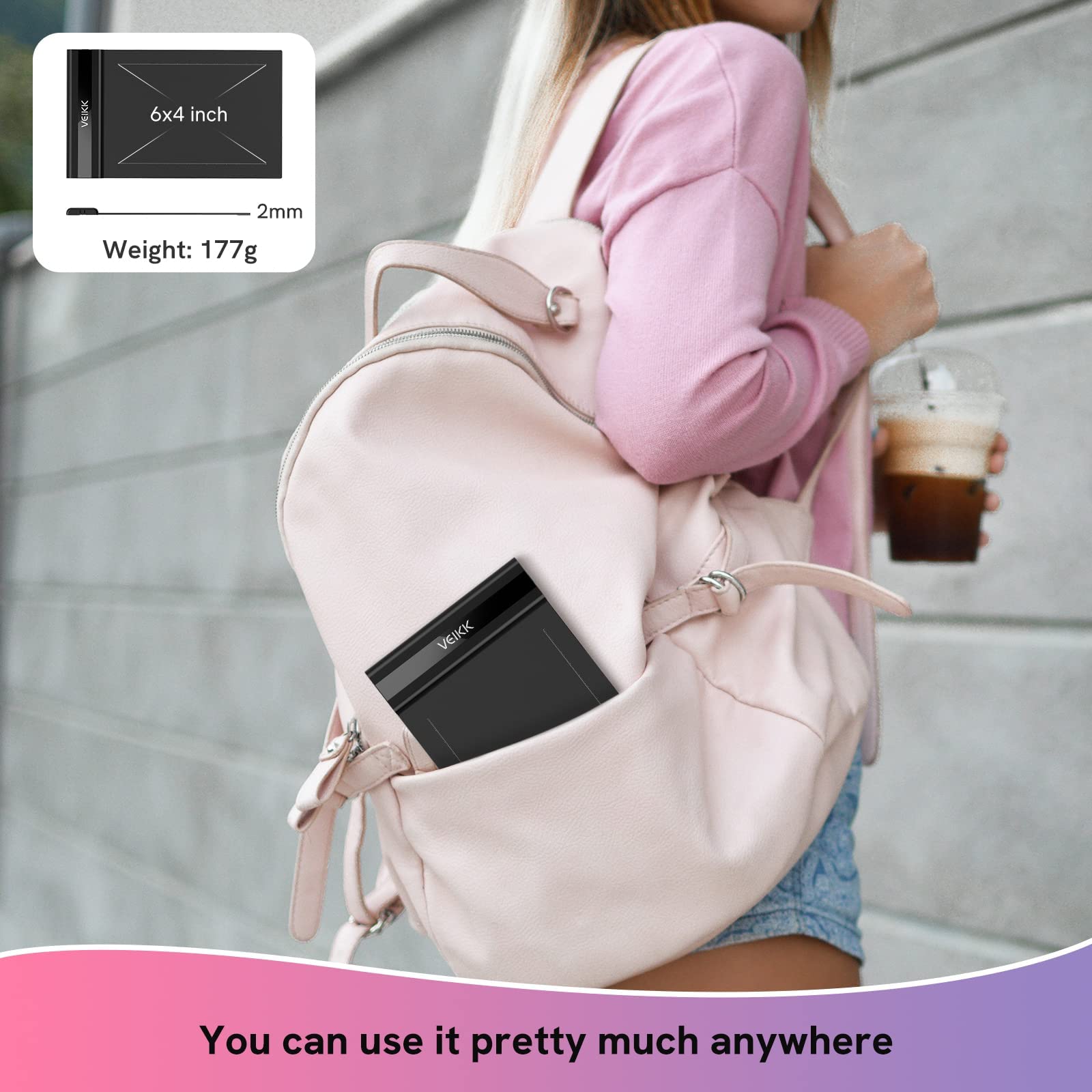 Drawing Tablet,Veikk S640 Digital Graphics Tablet, 6X4 Inch Ultra-Thin Portable Osu! Tablet, Battery-Free Stylus For Osu! Game A