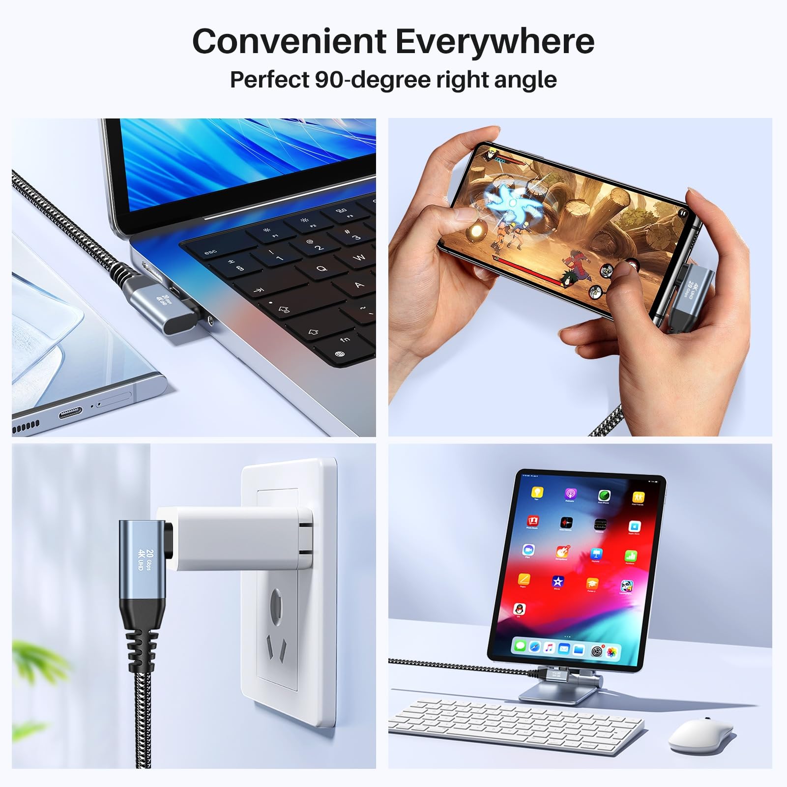 Short Usb C To Usb C Cable 1Ft 2 Pack Usb C 3.2 Gen 2 Cable 20Gbps High Speed Data Transfer, 4K Usb C To Usb C Monitor Cable 100